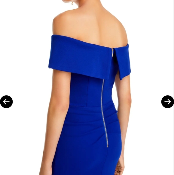 Aqua Off The Shoulder Womens Formal Gown Size 2 - Picture 6 of 9